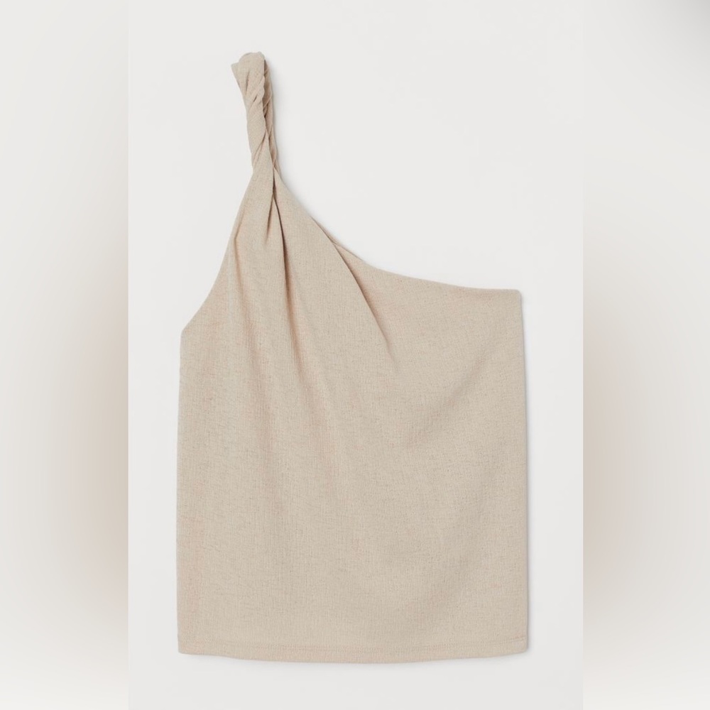 H&M Beige One Shoulder Top
